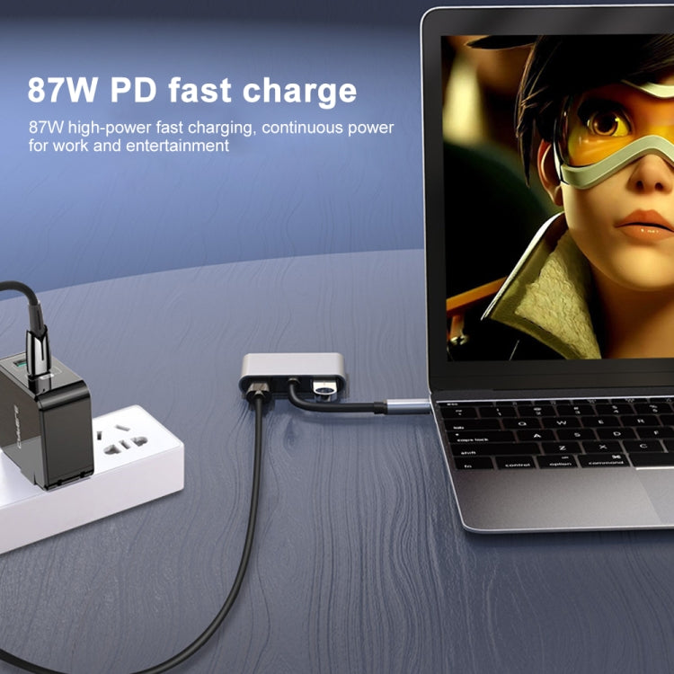 4 in 1 Multifunction USB-C / Type-C to PD USB-C / Type-C +USB 3.0+Dual HDMI HUB Docking Station (White) - USB HUB by PMC Jewellery | Online Shopping South Africa | PMC Jewellery | Buy Now Pay Later Mobicred