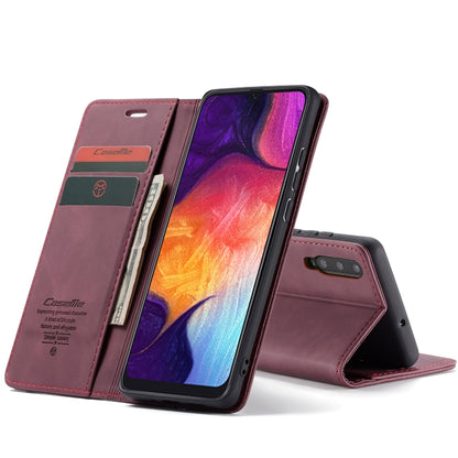 CaseMe-013 Multifunctional Retro Frosted Horizontal Flip Leather Case for Galaxy A30S / A50S / A50, with Card Slot & Holder & Zipper Wallet & Photo Frame(Wine Red) - Galaxy Phone Cases by CaseMe | Online Shopping South Africa | PMC Jewellery | Buy Now Pay Later Mobicred