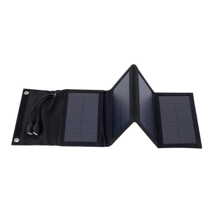 7W Monocrystalline Silicon Foldable Solar Panel Outdoor Charger with 5V Dual USB Ports (Black) - free shipping - PMC TechLife - Order now!