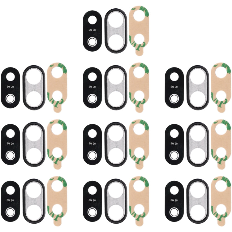 For Huawei P20 Lite 10pcs Back Camera Bezel with Lens Cover & Adhesive (Black) - Camera by PMC TechLife | Online Shopping South Africa | PMC TechLife | Buy Now Pay Later Mobicred