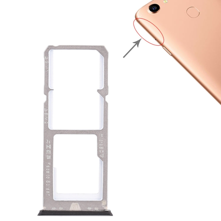 For OPPO A79 2 x SIM Card Tray + Micro SD Card Tray (Black) - Card Socket by PMc TechLife | Online Shopping South Africa | PMc TechLife | Buy Now Pay Later Mobicred
