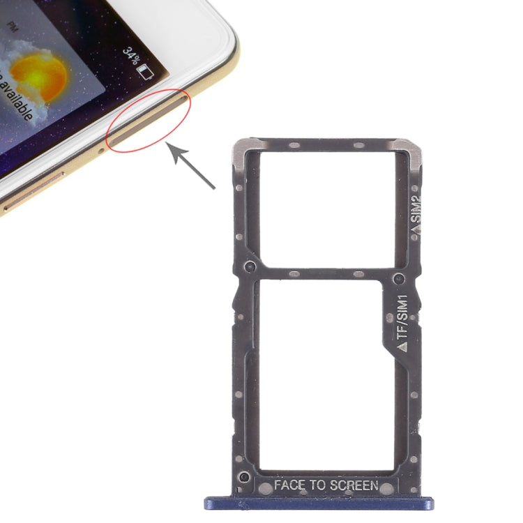 SIM Card Tray + SIM Card Tray / Micro SD Card Tray for Xiaomi Pocophone F1 (Blue) - Card Tray by PMc TechLife | Online Shopping South Africa | PMc TechLife | Buy Now Pay Later Mobicred