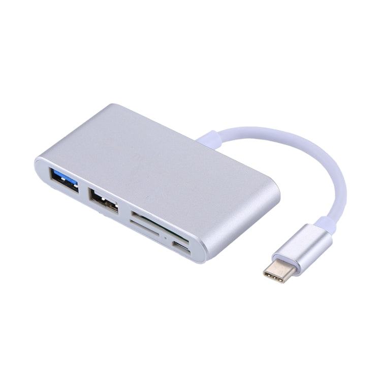 5 in 1 Micro SD + SD + USB 3.0 + USB 2.0 + Micro USB Port to USB-C / Type-C OTG COMBO Adapter Card Reader for Tablet, Smartphone, PC(Silver) - Cable & Adapters by PMC Jewellery | Online Shopping South Africa | PMC Jewellery | Buy Now Pay Later Mobicred