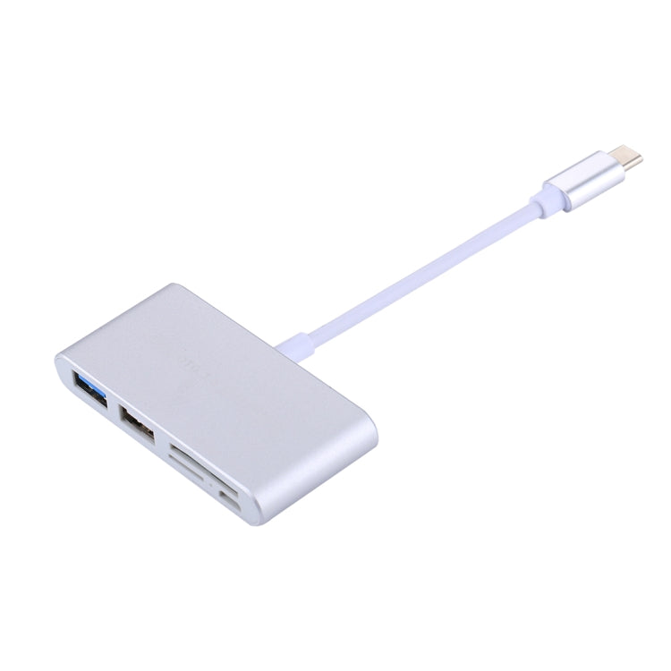 5 in 1 Micro SD + SD + USB 3.0 + USB 2.0 + Micro USB Port to USB-C / Type-C OTG COMBO Adapter Card Reader for Tablet, Smartphone, PC(Silver) - Cable & Adapters by PMC Jewellery | Online Shopping South Africa | PMC Jewellery | Buy Now Pay Later Mobicred