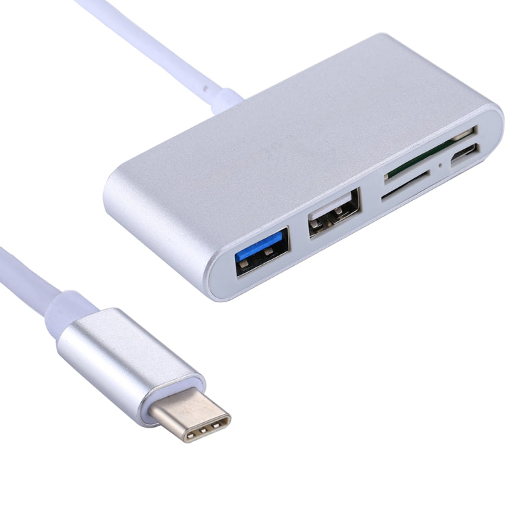 5 in 1 Micro SD + SD + USB 3.0 + USB 2.0 + Micro USB Port to USB-C / Type-C OTG COMBO Adapter Card Reader for Tablet, Smartphone, PC(Silver) - Cable & Adapters by PMC Jewellery | Online Shopping South Africa | PMC Jewellery | Buy Now Pay Later Mobicred