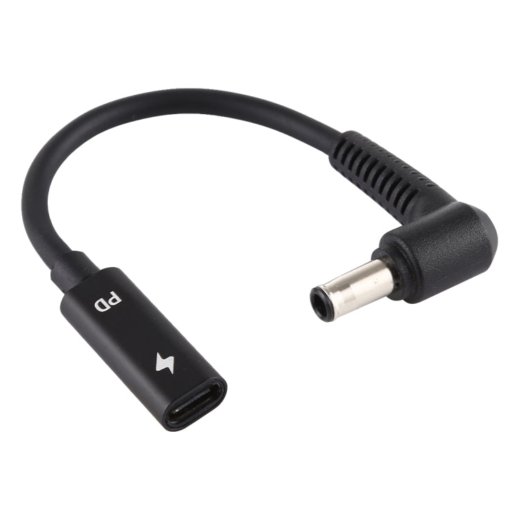 DP 5.0 x 1.0mm to Type-C Female Power Adapter Charger Cable(Black) - Universal Power Adapter by PMC TechLife | Online Shopping South Africa | PMC TechLife | Buy Now Pay Later Mobicred