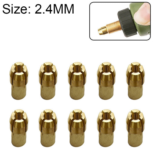 10 PCS Three-claw Copper Clamp Nut for Electric Mill Fittings，Bore diameter: 2.4mm - Hex Key & Spanner by PMC Jewellery | Online Shopping South Africa | PMC Jewellery | Buy Now Pay Later Mobicred