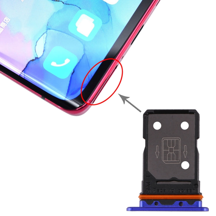 For OPPO Reno3 Pro 5G / Find X2 Neo SIM Card Tray(Blue) - Card Tray by PMc TechLife | Online Shopping South Africa | PMc TechLife | Buy Now Pay Later Mobicred