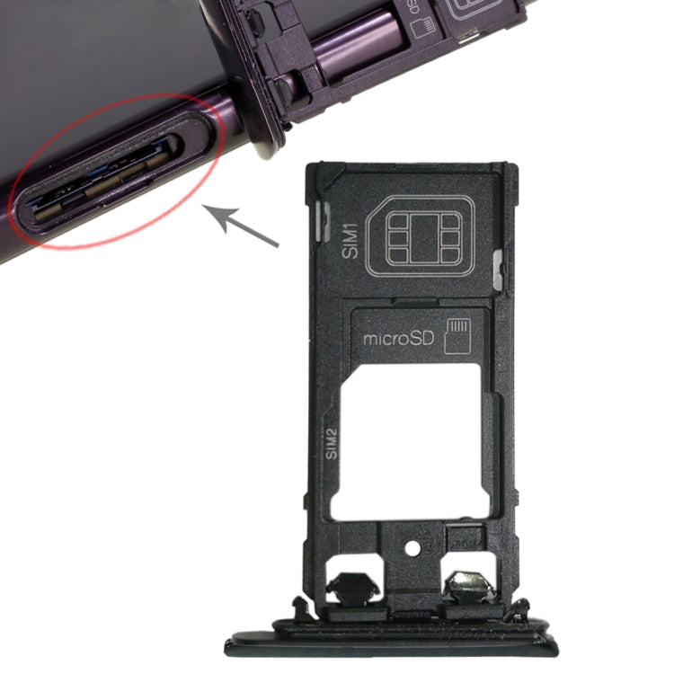 SIM1 Card Tray + SIM2 Card / Micro SD Card Tray for Sony Xperia XZ(Blue) - free shipping - PMC TechLife - Order now!