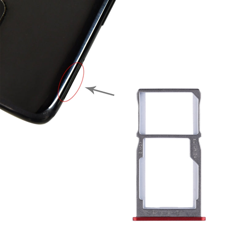 For Meizu 15 SIM Card Tray + SIM Card Tray / Micro SD Card Tray (Red) - Card Socket by PMC TechLife | Online Shopping South Africa | PMC TechLife | Buy Now Pay Later Mobicred