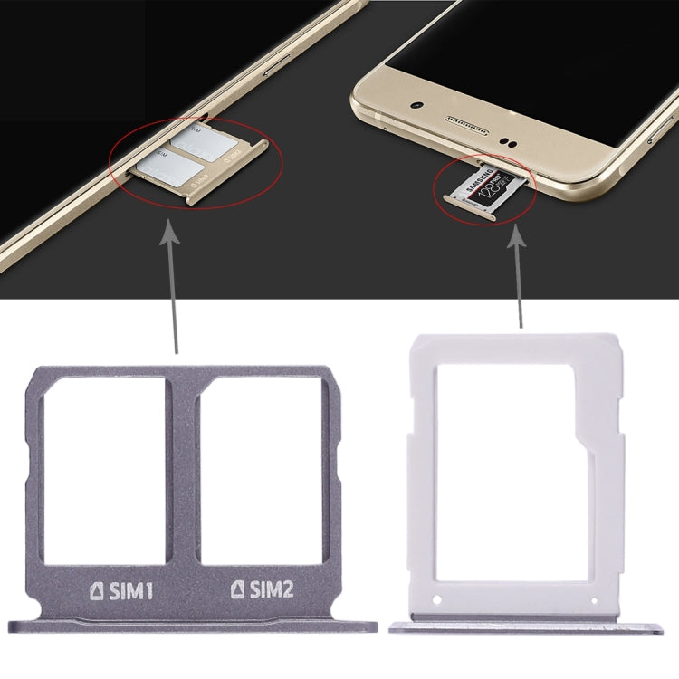 For Galaxy A9100 / A9 (2016) 2 SIM Card Tray + Micro SD Card Tray (Black) - free shipping - PMc TechLife - Order now!