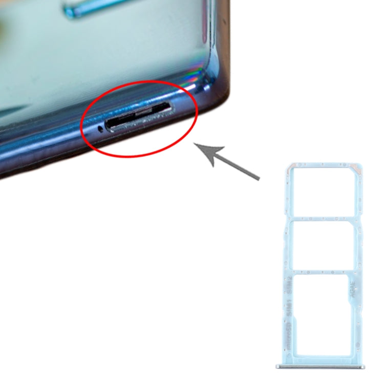 For Samsung Galaxy A71 SIM Card Tray + SIM Card Tray + Micro SD Card Tray (Blue) - free shipping - PMc TechLife - Order now!