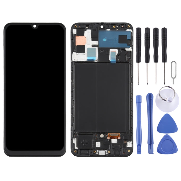 Original Super AMOLED LCD Screen  for Galaxy A50 Digitizer Full Assembly with Frame(Black) - free shipping - PMc TechLife - Order now!