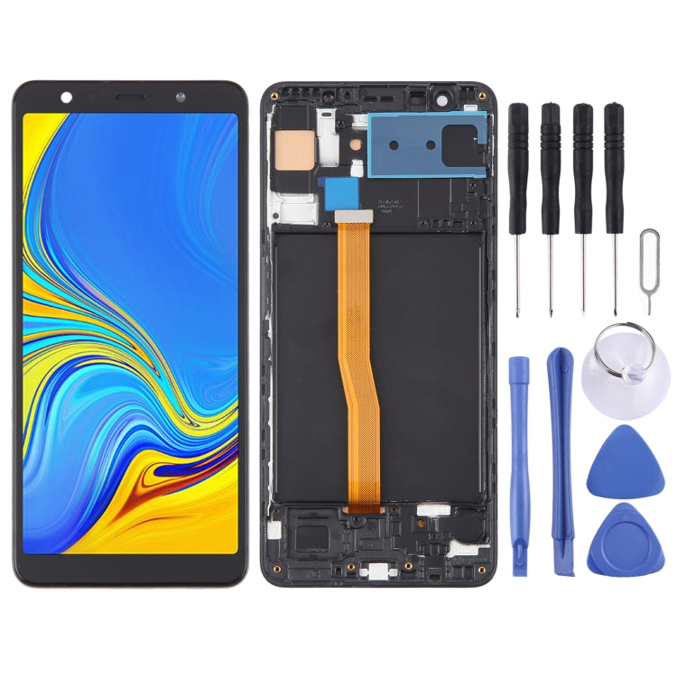 TFT LCD Screen for Samsung Galaxy A7 (2018) / SM-A750F Digitizer Full Assembly with Frame (Black) - free shipping - PMc TechLife - Order now!