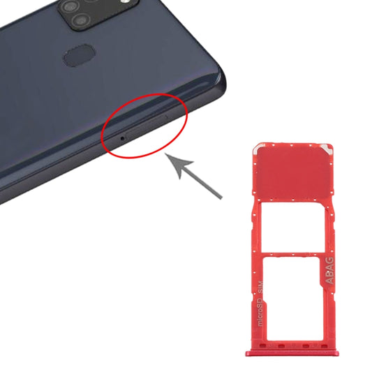 For Samsung Galaxy A21s SIM Card Tray + Micro SD Card Tray (Red) - Galaxy A Series Parts by PMC Jewellery | Online Shopping South Africa | PMC Jewellery | Buy Now Pay Later Mobicred