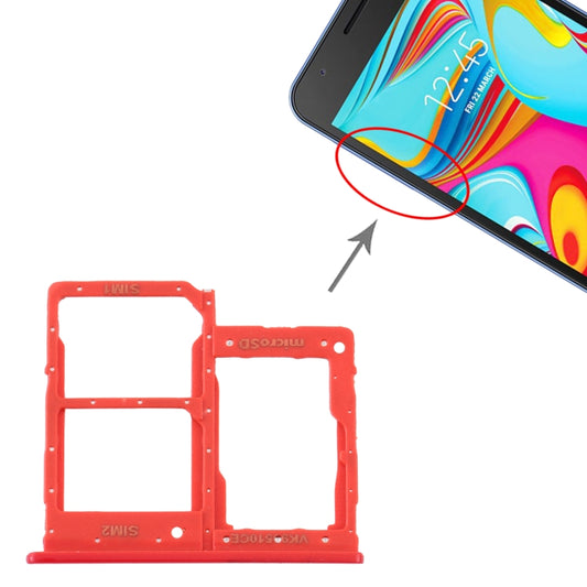 For Samsung Galaxy A2 Core SM-A260 SIM Card Tray + SIM Card Tray + Micro SD Card Tray (Red) - Galaxy A Series Parts by PMC Jewellery | Online Shopping South Africa | PMC Jewellery | Buy Now Pay Later Mobicred