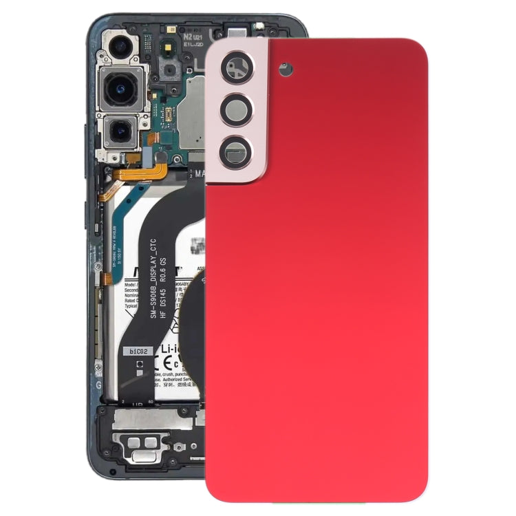 For Samsung Galaxy S22+ 5G SM-S906B Battery Back Cover with Camera Lens Cover (Red) - Back Cover by PMC Jewellery | Online Shopping South Africa | PMC Jewellery | Buy Now Pay Later Mobicred