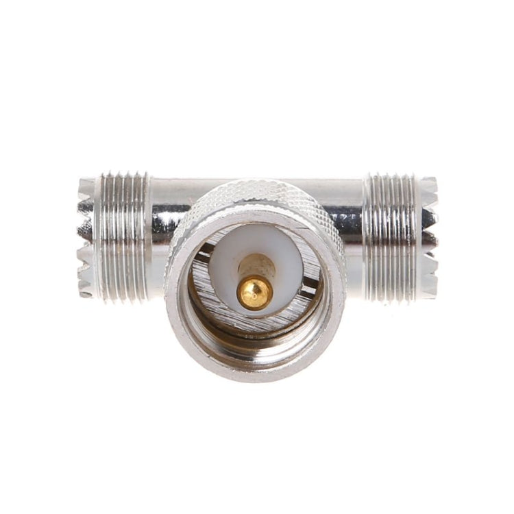 T-shape UHF Male PL259 To 2 UHF Female Adapter - Connector by PMC TechLife | Online Shopping South Africa | PMC TechLife