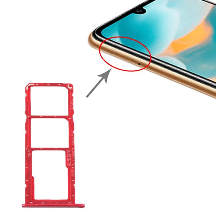 SIM Card Tray + SIM Card Tray + Micro SD Card Tray for Huawei Y6 (2019) (Red) - free shipping - PMc TechLife - Order now!