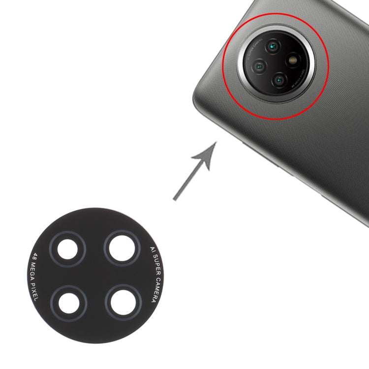 10 PCS Back Camera Lens for Xiaomi Redmi Note 9 5G M2007J22C - Camera by PMC Jewellery | Online Shopping South Africa | PMC Jewellery