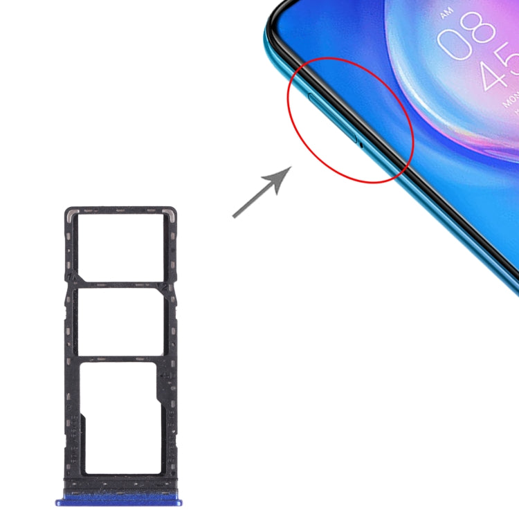 For Tecno Spark 5 Air KD6a SIM Card Tray + SIM Card Tray + Micro SD Card Tray (Blue) - Card Tray by PMC TechLife | Online Shopping South Africa | PMC TechLife