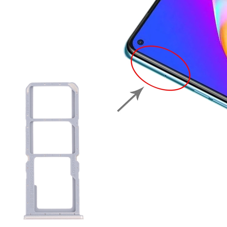 For OPPO A54 CPH2239 / A55 4G SIM Card Tray + SIM Card Tray + Micro SD Card Tray(Gold) - Card Socket by PMc TechLife | Online Shopping South Africa | PMc TechLife | Buy Now Pay Later Mobicred