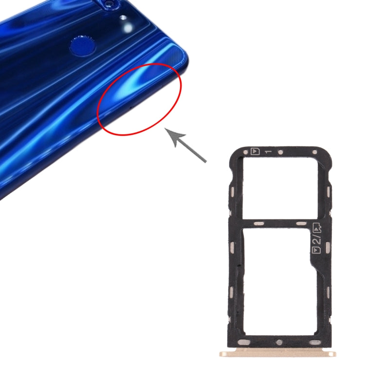 SIM Card Tray + Micro SD Card Tray for ZTE Blade V9 (Gold) - For ZTE by PMc TechLife | Online Shopping South Africa | PMc TechLife | Buy Now Pay Later Mobicred
