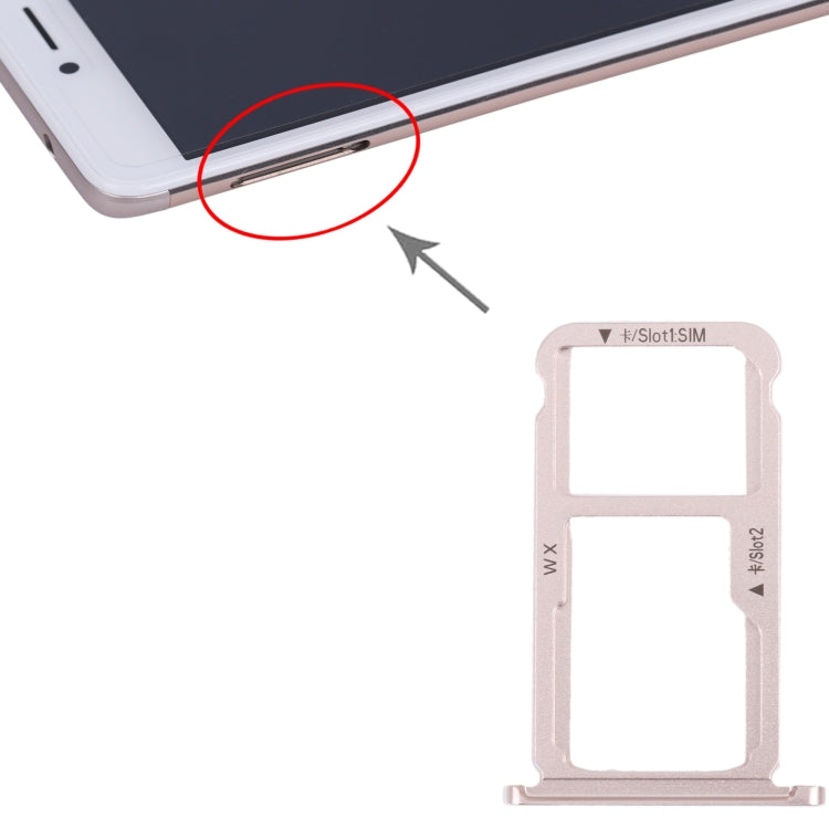 SIM Card Tray + SIM Card Tray / Micro SD Card Tray for Honor Mate 9 Lite (Gold) - free shipping - PMc TechLife - Order now!