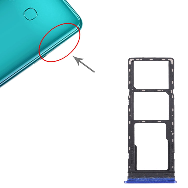 For Infinix S4 X626 SIM Card Tray + SIM Card Tray + Micro SD Card Tray (Blue) - Card Tray by PMc TechLife | Online Shopping South Africa | PMc TechLife | Buy Now Pay Later Mobicred