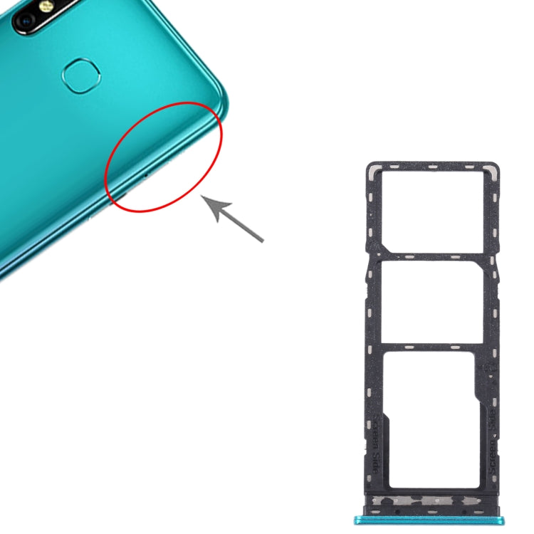 For Infinix Hot 10 Lite X657B SIM Card Tray + SIM Card Tray + Micro SD Card Tray (Green) - Card Tray by PMc TechLife | Online Shopping South Africa | PMc TechLife | Buy Now Pay Later Mobicred