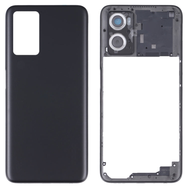 For OPPO A36/A76 Battery Back Cover with Middle Frame (Black) - Back Cover by PMC TechLife | Online Shopping South Africa | PMC TechLife | Buy Now Pay Later Mobicred