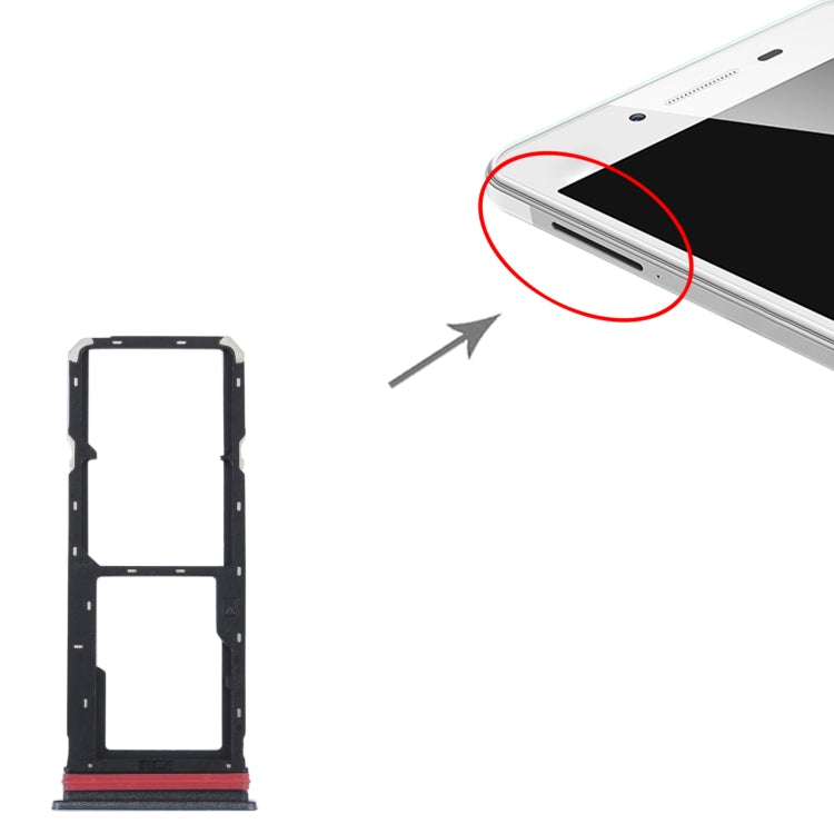 For vivo Y35 4G SIM Card Tray + SIM Card Tray + Micro SD Card Tray (Black) - Card Socket by PMc TechLife | Online Shopping South Africa | PMc TechLife | Buy Now Pay Later Mobicred