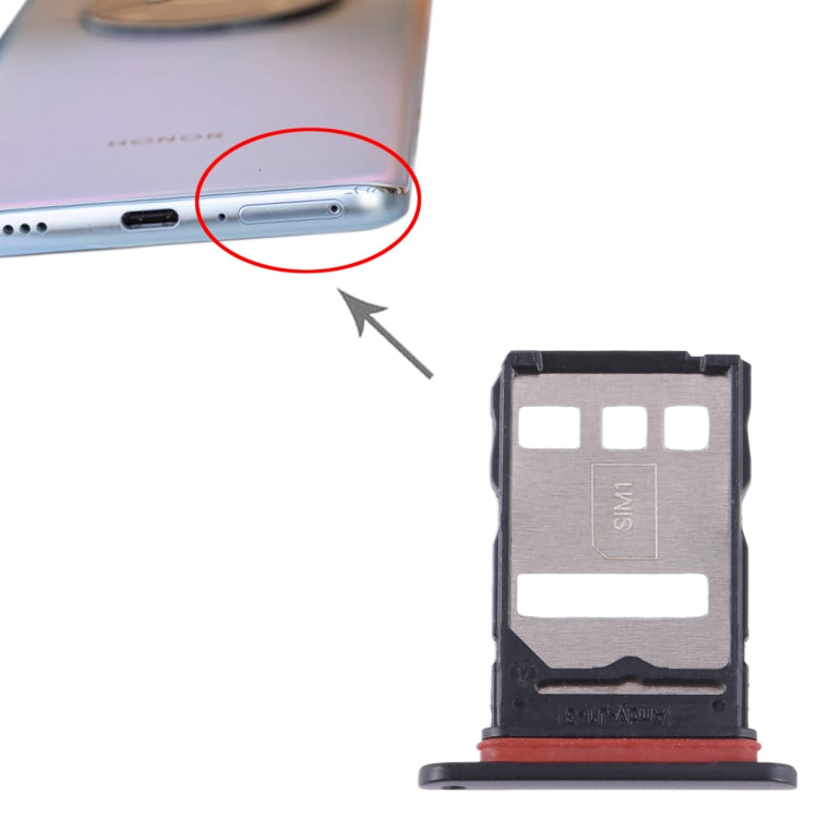 For Honor Magic4 Lite SIM Card Tray (Black) - Card Socket by PMc TechLife | Online Shopping South Africa | PMc TechLife | Buy Now Pay Later Mobicred