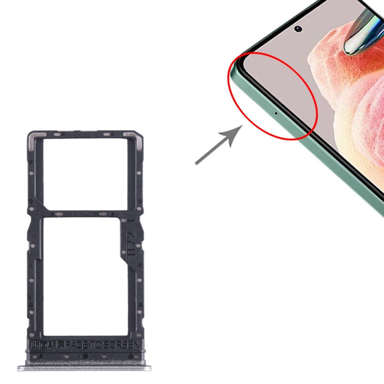 For Xiaomi Redmi 12 4G SIM Card Tray + SIM Card Tray / Micro SD Card Tray (Silver) - Card Tray by PMC TechLife | Online Shopping South Africa | PMC TechLife
