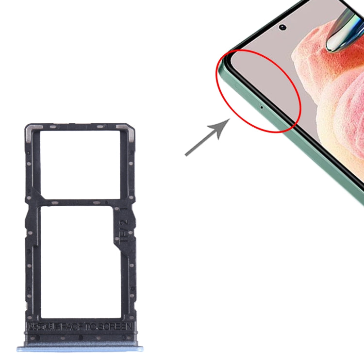 For Xiaomi Redmi Note 12R SIM Card Tray + SIM Card Tray / Micro SD Card Tray (Blue) - Card Tray by PMC TechLife | Online Shopping South Africa | PMC TechLife