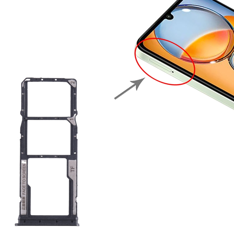For Xiaomi Redmi 13C SIM Card Tray + SIM Card Tray + Micro SD Card Tray (Black) - Card Tray by PMC TechLife | Online Shopping South Africa | PMC TechLife | Buy Now Pay Later Mobicred