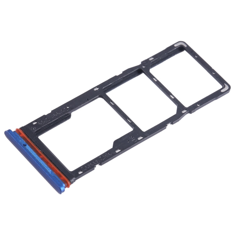 For Tecno Pop 5 Pro SIM Card Tray + SIM Card Tray + Micro SD Card Tray (Blue) - Card Tray by PMC TechLife | Online Shopping South Africa | PMC TechLife