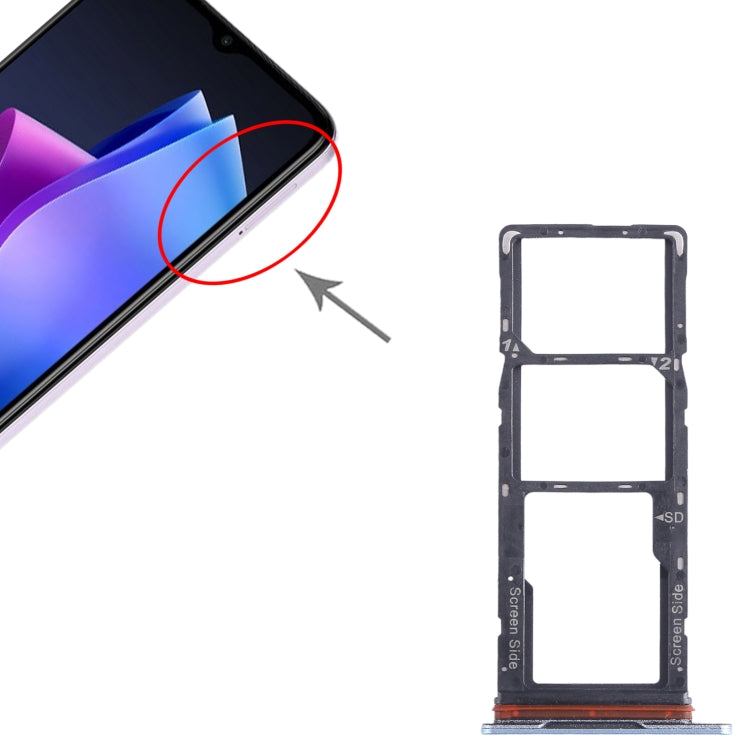 For Tecno Spark Go 2023 BF7n SIM Card Tray + SIM Card Tray + Micro SD Card Tray (Blue) - Card Tray by PMC TechLife | Online Shopping South Africa | PMC TechLife