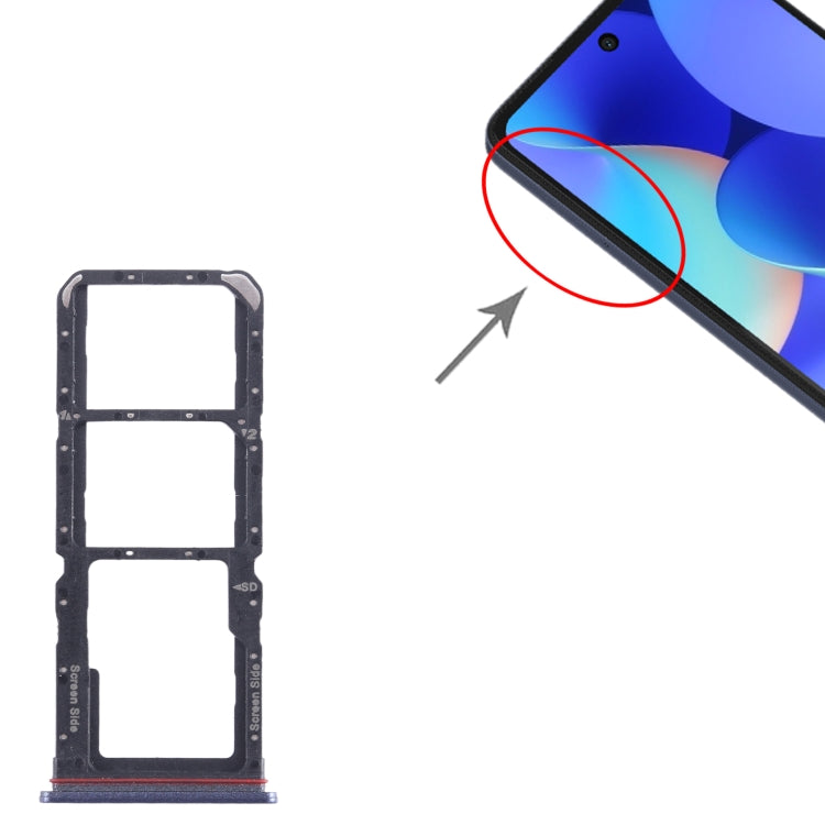 For Tecno Spark 10 Pro KI7 SIM Card Tray + SIM Card Tray + Micro SD Card Tray (Blue) - Card Tray by PMC TechLife | Online Shopping South Africa | PMC TechLife