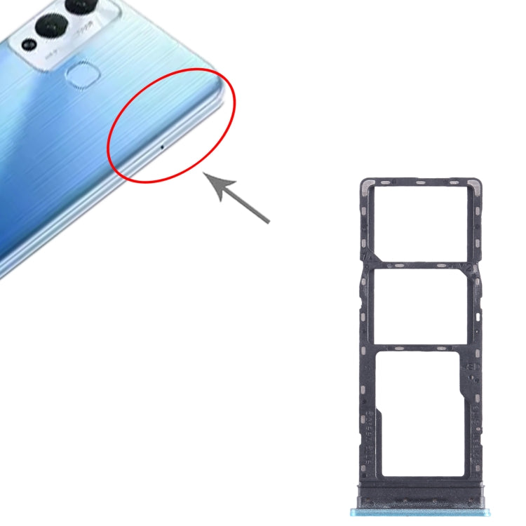 For Infinix Hot 12 Play SIM Card Tray + SIM Card Tray + Micro SD Card Tray (Blue) - Card Tray by PMC TechLife | Online Shopping South Africa | PMC TechLife | Buy Now Pay Later Mobicred