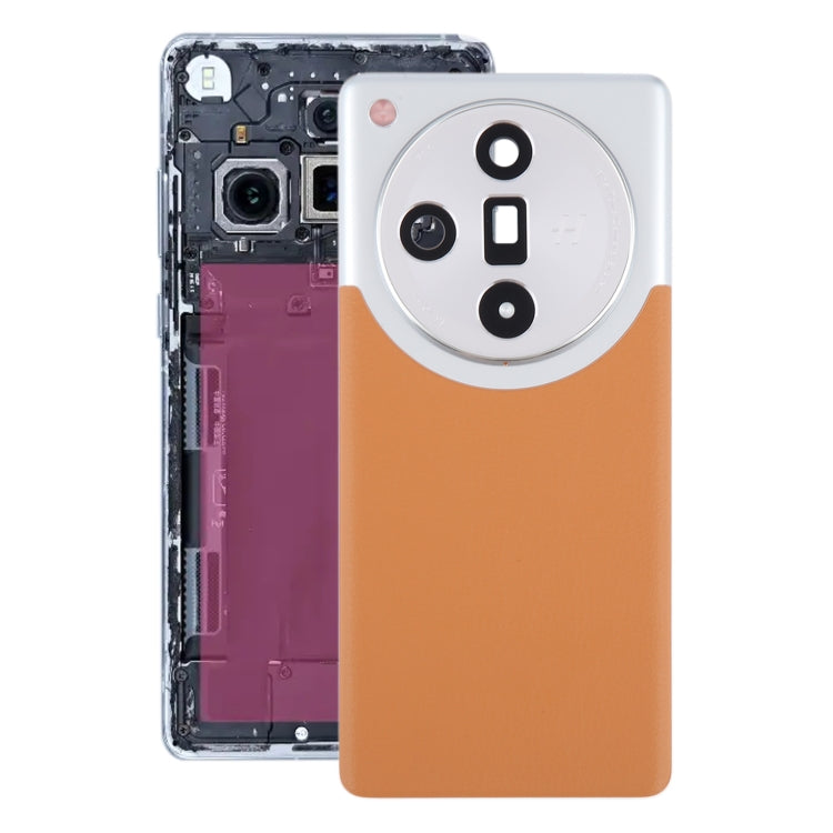 For OPPO Find X7 Original Battery Back Cover with Camera Lens Cover(Brown) - Back Cover by PMC TechLife | Online Shopping South Africa | PMC TechLife | Buy Now Pay Later Mobicred