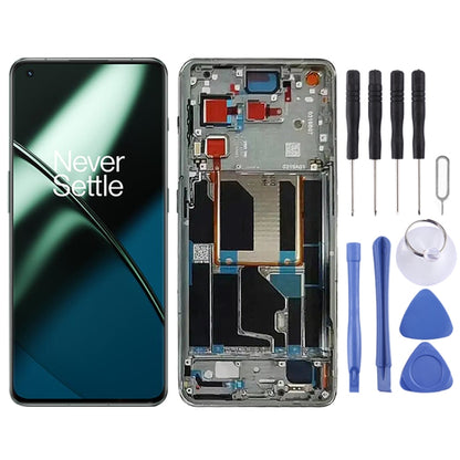 For OnePlus 11 PHB110 CPH2449 CPH2447 Original AMOLED LCD Screen Digitizer Full Assembly with Frame (Black) - LCD Screen by PMC Jewellery | Online Shopping South Africa | PMC Jewellery | Buy Now Pay Later Mobicred