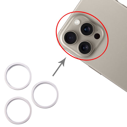 For iPhone 16 Pro 3pcs/set Rear Camera Glass Lens Metal Outside Protector Hoop Ring (Silver) -  by PMC Jewellery | Online Shopping South Africa | PMC Jewellery | Buy Now Pay Later Mobicred