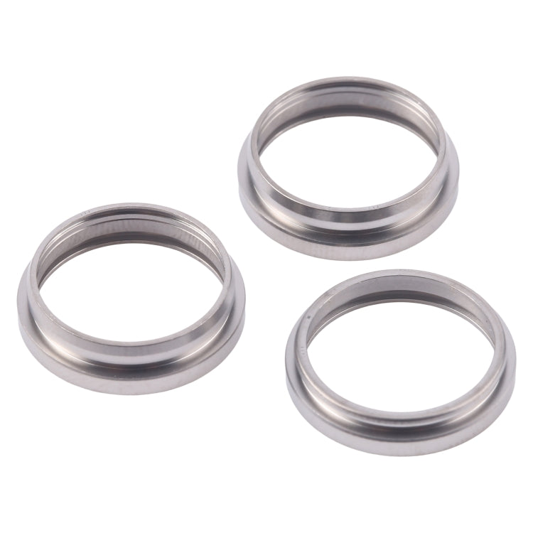 For iPhone 16 Pro 3pcs/set Rear Camera Glass Lens Metal Outside Protector Hoop Ring (Titanium Color) -  by PMC Jewellery | Online Shopping South Africa | PMC Jewellery | Buy Now Pay Later Mobicred