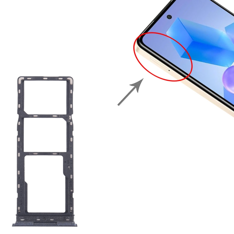For Infinix Smart 8 HD 5pcs SIM Card Tray + SIM Card Tray + Micro SD Card Tray (Black) - Card Tray by PMc TechLife | Online Shopping South Africa | PMc TechLife | Buy Now Pay Later Mobicred