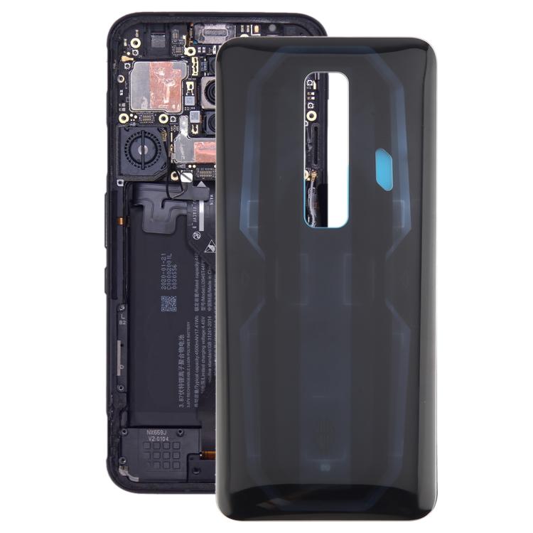 For ZTE nubia Red Magic 7 NX679J Glass Battery Back Cover(Black) - For ZTE by PMC TechLife | Online Shopping South Africa | PMC TechLife | Buy Now Pay Later Mobicred