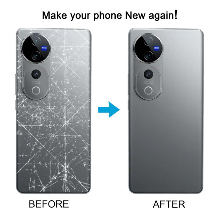 For vivo V40 Pro Battery Back Cover with Camera Lens Cover(Gray) - Back Cover by PMc TechLife | Online Shopping South Africa | PMc TechLife | Buy Now Pay Later Mobicred