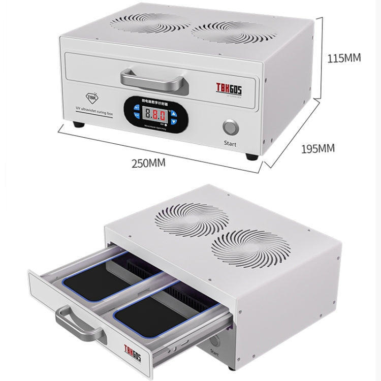 TBK 605 100W Mini UV Curing Lamp Box 48 LEDs Curved Surface Screen UV Curing Box, EU Plug - free shipping - PMC TechLife - Order now!