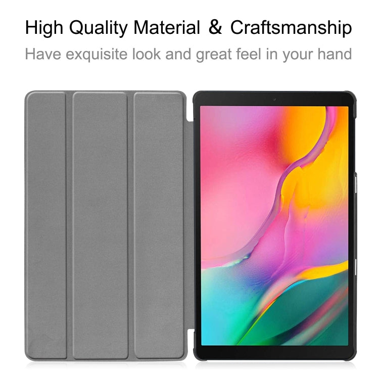 ENKAY PU Leather + Plastic Bottom Case with Three-folding Holder for Galaxy Tab A 10.1 (2019) T510 / T515(Black) - free shipping - PMc TechLife - Order now!