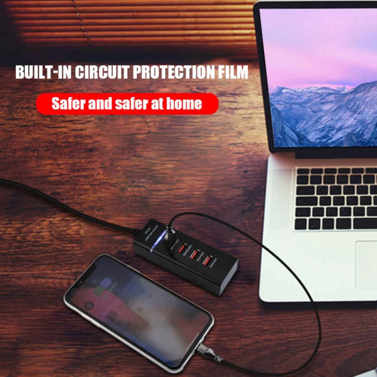 5V 4.1A 4 USB Ports Charger Adapter with Power Plug Cable, Cable Length: 1.5m, US Plug(White) - Multifunction Charger by PMC Jewellery | Online Shopping South Africa | PMC Jewellery | Buy Now Pay Later Mobicred